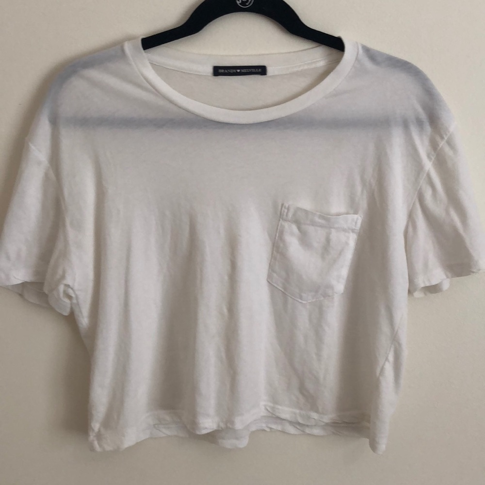 Brandy Melville cropped white tee